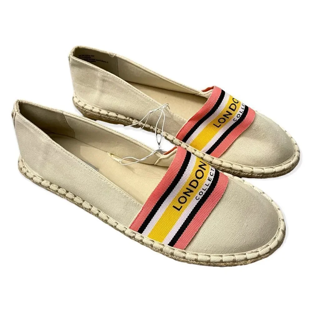 London Fog Collection Kariah Women’s Slip On Closed Toe Flat Espadrille 9W